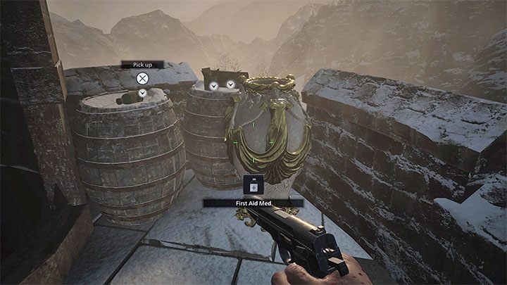 Use the stairs and you will find plenty of supplies - Resident Evil Village: Escape from the castle/Tower of Worship - walkthrough - Dimitrescu Castle - Resident Evil Village Guide