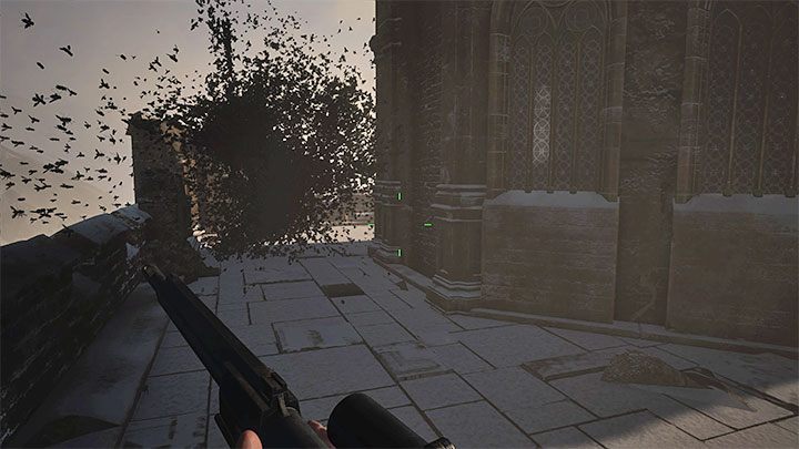 If the attack is successful, the creature will begin to fall and will return to the tower after a moment - Resident Evil Village: Escape from the castle/Tower of Worship - walkthrough - Dimitrescu Castle - Resident Evil Village Guide