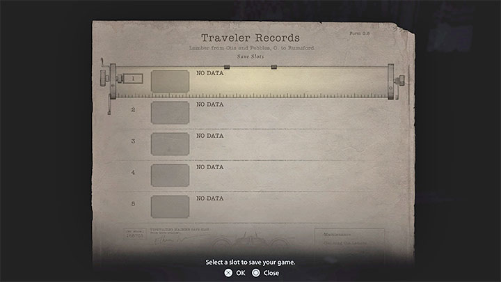 Typewriters allow you to save your game on different slots - Resident Evil Village: Game progress - how to save? - FAQ - Resident Evil Village Guide
