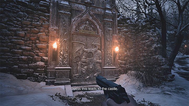 1 - Resident Evil Village: Opening of the gate to the castle - Demon Crest, Maiden Crest - Solutions to puzzles - Resident Evil Village Guide