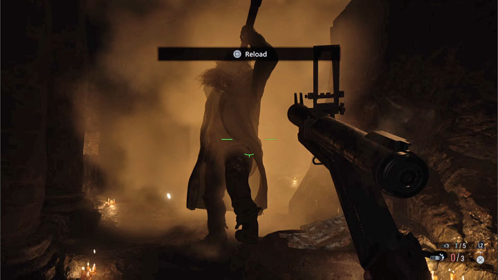 Unfortunately, the boss performs many attacks that are difficult to block and deals heavy damage - Resident Evil Village: Fighting Urias, returning to the village - walkthrough - Stronghold - Resident Evil Village Guide