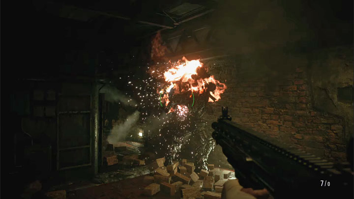 The second new boss attack is to quickly charge three times in a row - Resident Evil Village: Defeating Prototype Sturm and Heisenberg - walkthrough - Factory - Resident Evil Village Guide