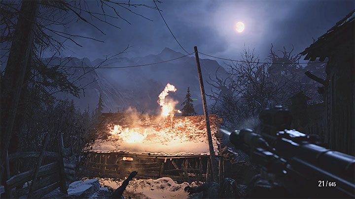 You also may have some problems with the Lycans that sit on the rooftops - Resident Evil Village: Burning Village - walkthrough - Final - Resident Evil Village Guide