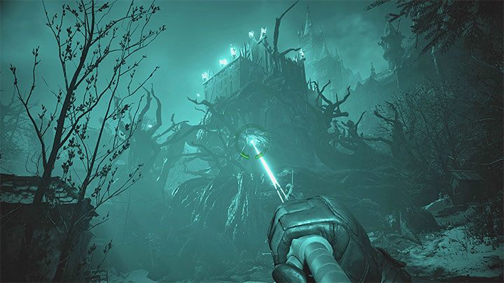 Once you reach the roots of the big tree, you will have to use the Target Locator for the first time - Resident Evil Village: Burning Village - walkthrough - Final - Resident Evil Village Guide