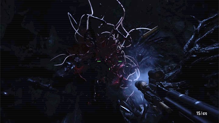 While the bombing ability is reloading, try to shoot at the boss's back - Resident Evil Village: Burning Village - walkthrough - Final - Resident Evil Village Guide