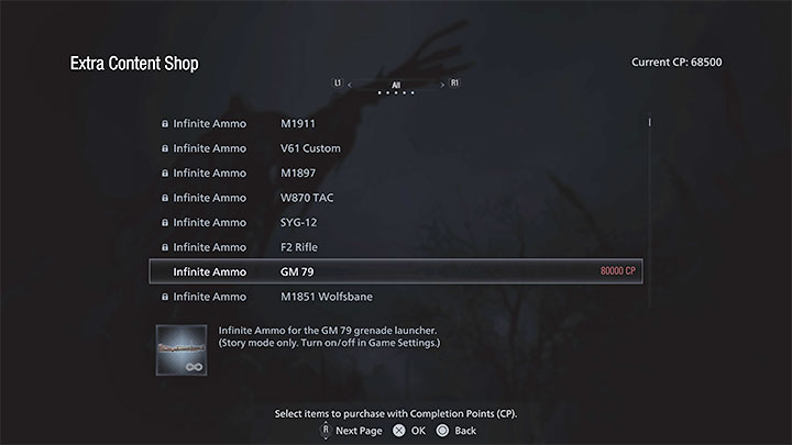 Using weapons with unlimited ammo will help you pass the game on the highest difficulty - it works through cheats which you can buy for CP (Completion Points) awarded for completing the game's built-in Challenges - Resident Evil Village: Universes Best Dad trophy - how to get it? - Appendix - Resident Evil Village Guide