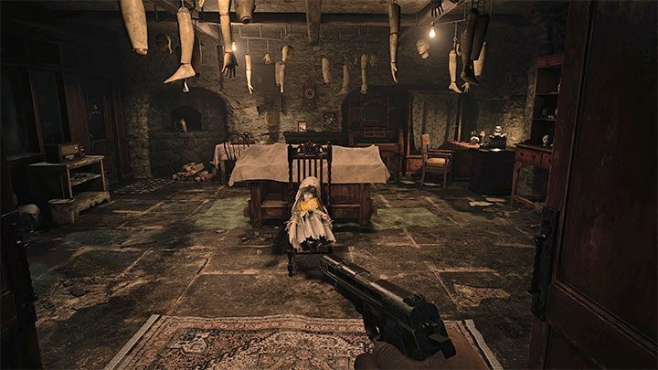 Once you reach the basement, you can immediately head down the main corridor, since you will be required to thoroughly examine all of the side rooms in a few moments anyway - Resident Evil Village: Reaching the House Beneviento - walkthrough - Beneviento House - Resident Evil Village Guide
