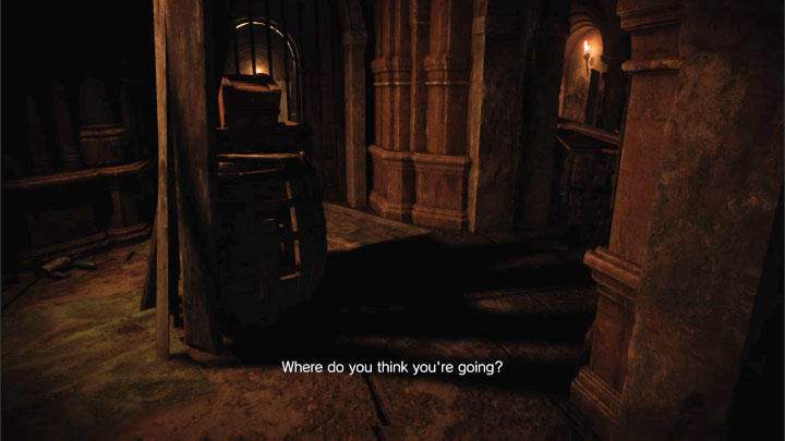 The bars won't open right away, and while waiting for the passage to unlock, you must again make sure Lady Dimitrescu doesn't get too close to the main protagonist - Resident Evil Village: Lady Dimitrescu, 1 fight - boss, how to win? - Bosses - Resident Evil Village Guide