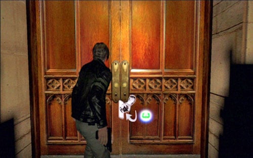 After short conversation return to the large room with tables and go through the indicated door - Chapter 1 - The Campus | Leons campaign - Leons campaign - Resident Evil 6 Game Guide
