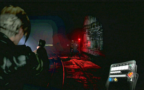 Youll encounter another enemy next to the red light - Chapter 1 - The Subway Tunnels | Leons campaign - Leons campaign - Resident Evil 6 Game Guide