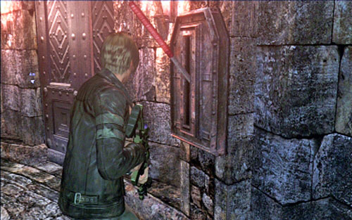 Right after beginning of this level move forwards and along with your companion pull levers on both sides of the gate, thus unlocking the passage to the next corridor - Chapter 3 - The Catacombs | Leons campaign - Leons campaign - Resident Evil 6 Game Guide