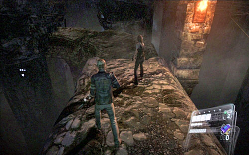 During lowering the bridge, the cavern will start to collapse - Chapter 3 - The Center of the Earth | Leons campaign - Leons campaign - Resident Evil 6 Game Guide