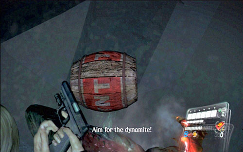 During the rafting you have to keep shooting at the gland inside the creatures jaws - Chapter 3 - The Underground Lake | Leons campaign - Leons campaign - Resident Evil 6 Game Guide