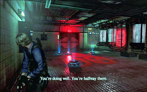 Once all lamps turn green, wait until they get red again - Chapter 4 - The Laboratory | Leons campaign - Leons campaign - Resident Evil 6 Game Guide