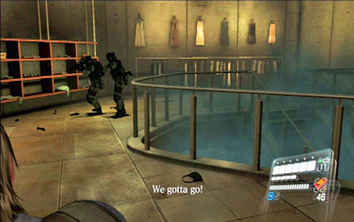 Being at the top you have to wait until another soldier unlocks blocked door - Chapter 5 - The City | Leons campaign - Leons campaign - Resident Evil 6 Game Guide