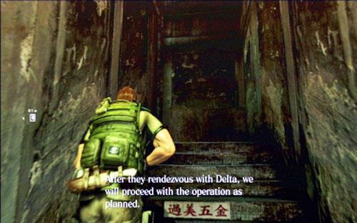 Once you get to the street, run forwards holding A until you encounter large explosion - Chapter 1 - City Alleys | Chriss campaign - Chriss campaign - Resident Evil 6 Game Guide