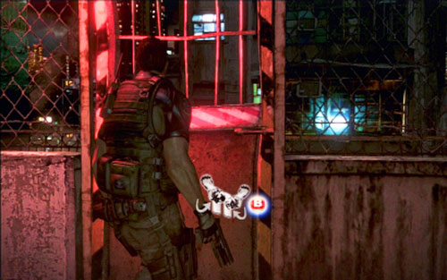 You can now return to the previous building, where youll open a damaged gate with your companion - Chapter 1 - The Shootout on The Rooftop | Chriss campaign - Chriss campaign - Resident Evil 6 Game Guide