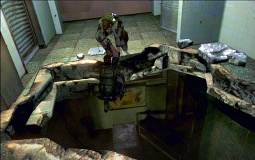 In the next room run to the right and bypass the hole in the floor on the right side - Chapter 1 - Rescue the Hostages | Chriss campaign - Chriss campaign - Resident Evil 6 Game Guide