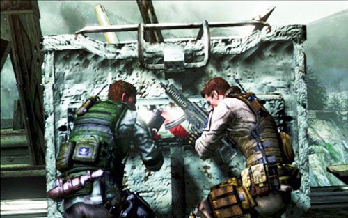 Go back together a bit and pull one of smaller wagons - Chapter 2 - The Bridge | Chriss campaign - Chriss campaign - Resident Evil 6 Game Guide