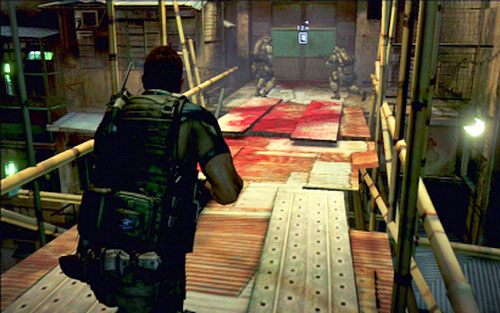 When the machine falls down, go inside the building - Chapter 3 - City Streets | Chriss campaign - Chriss campaign - Resident Evil 6 Game Guide