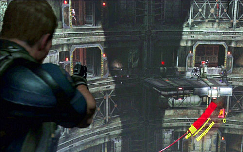 During the trip new enemies will be appearing on nearby platforms, as well as on your lift - Chapter 5 - The Hole in The Ground | Chriss campaign - Chriss campaign - Resident Evil 6 Game Guide
