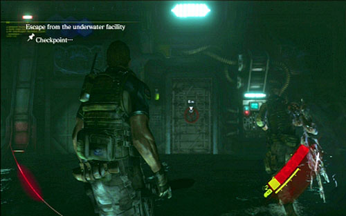After that go to the indicated door and go through it - Chapter 5 - The Final Battle | Chriss campaign - Chriss campaign - Resident Evil 6 Game Guide