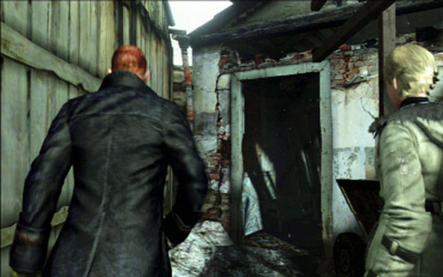 You have to run to the building on the left as fast as you can, so you wont be hit by a helicopter - Chapter 1 - Escape Through The Ruins | Jakes campaign - Jakes campaign - Resident Evil 6 Game Guide