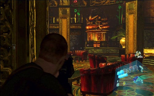 In front of the golden statue two more enemies await you - Chapter 3 - The Buddha Statue | Jakes campaign - Jakes campaign - Resident Evil 6 Game Guide