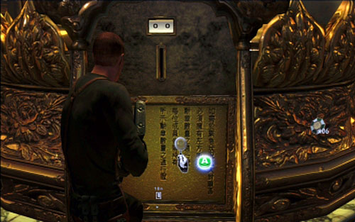 After clearing the room, approach the machine in the base of the Buddha statue - Chapter 3 - The Buddha Statue | Jakes campaign - Jakes campaign - Resident Evil 6 Game Guide