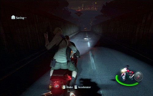 You start this stage driving the motorbike - Chapter 4 - Escape On The Motorbike | Jakes campaign - Jakes campaign - Resident Evil 6 Game Guide