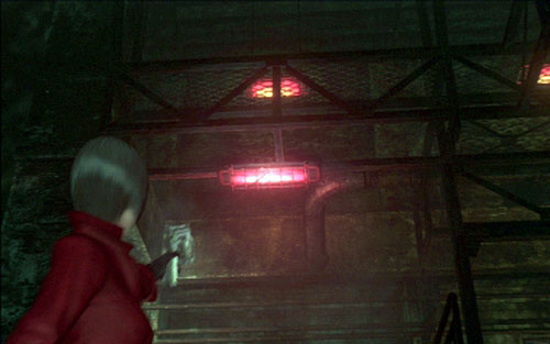 When you get the item, open the door on the left and use the zipline to get to the upper floor - Chapter 2 - The Secret Laboratory | Adas campaign - Adas campaign - Resident Evil 6 Game Guide