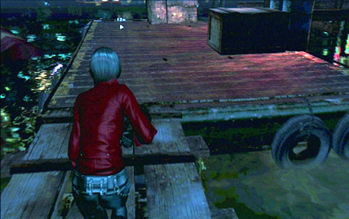 When Sherry is alone on the raft, save her by jumping with the zipline and then go to the scooter next to the piers, thus ending this stage - Chapter 3 - The Pier | Adas campaign - Adas campaign - Resident Evil 6 Game Guide