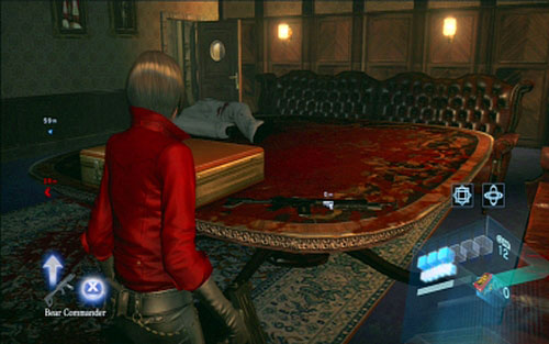 Inside the cabin kill opponents and pick up the machine gun lying on the table - Chapter 4 - Three Fragments of Code | Adas campaign - Adas campaign - Resident Evil 6 Game Guide