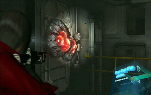 Behind the first door youll encounter another one, overgrown with red glands - Chapter 4 - Escaping The Mutant | Adas campaign - Adas campaign - Resident Evil 6 Game Guide