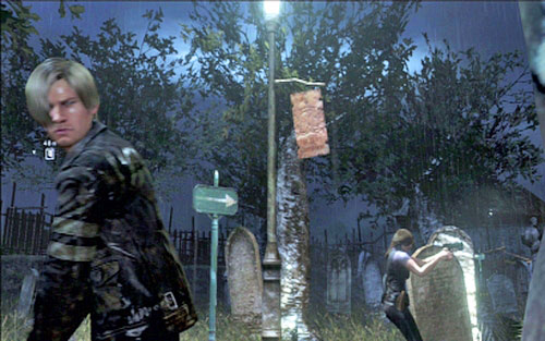 Walking on the cemetery path youll pass by a post with lopsided plaque - Chapter II | Emblems - Leon - Emblems - Leon - Resident Evil 6 Game Guide