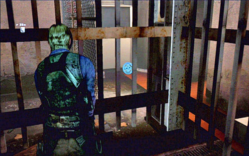 After the scene, where Simmons is eaten by zombies on the buildings rooftop, go under the stairs and look behind the grate there - Chapter V | Emblems - Leon - Emblems - Leon - Resident Evil 6 Game Guide