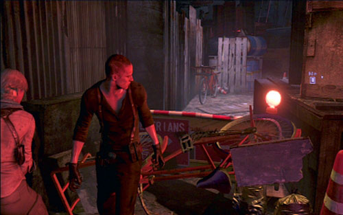 After destroying the helicopter move forwards, jumping over railings blocking your way - Chapter IV | Emblems - Jake - Emblems - Jake - Resident Evil 6 Game Guide