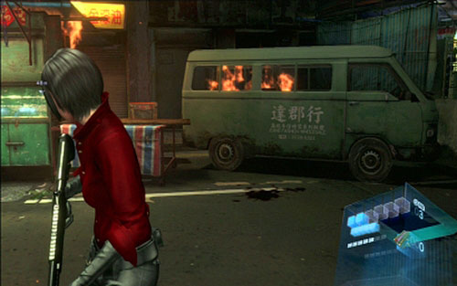 Right before the scene with executing civilians, you should see a big green van - Chapter III | Emblems - Ada Wong - Emblems - Ada Wong - Resident Evil 6 Game Guide