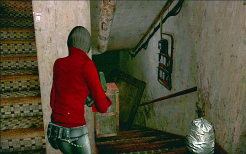 After jumping down from the train roof, go to the staircase and look at the stairs leading down - Chapter III | Emblems - Ada Wong - Emblems - Ada Wong - Resident Evil 6 Game Guide