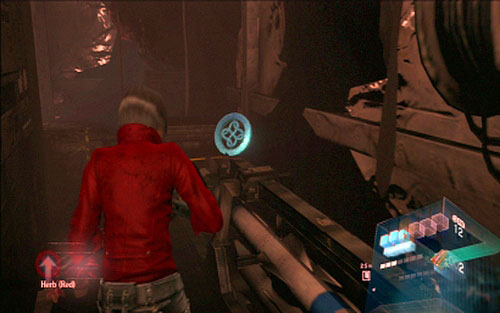 When the creature starts to move back, run around the left wall and shoot the emblem - Chapter IV | Emblems - Ada Wong - Emblems - Ada Wong - Resident Evil 6 Game Guide