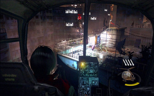 The second artifact has to be shot during the fight with the large helicopter - Chapter V | Emblems - Ada Wong - Emblems - Ada Wong - Resident Evil 6 Game Guide