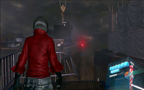 When you leave the helicopter, use the zipline to jump to the cargo hanging on the line - Chapter V | Emblems - Ada Wong - Emblems - Ada Wong - Resident Evil 6 Game Guide