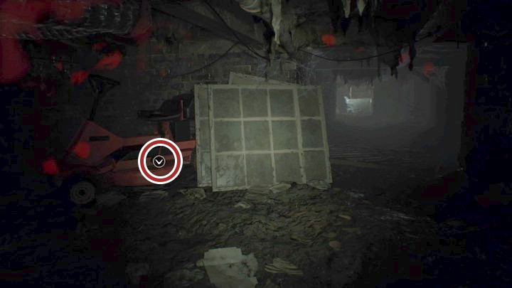 The coin lying on the lawn mower. - Resident Evil 7: Main House, Basement Map - Secrets - Secrets and Maps - Resident Evil 7 Guide, Walkthrough