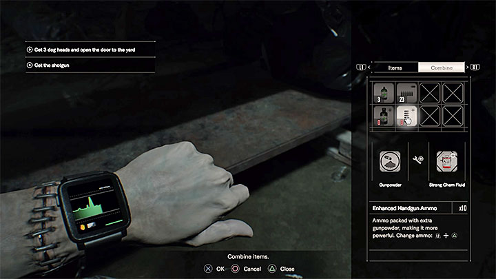 You combine the items in the second tab of the inventory - Resident Evil 7: 1st Place at the Science Fair - Trophy/Achievement Guide - Trophy Guide / Achievement Guide - Resident Evil 7 Guide, Walkthrough