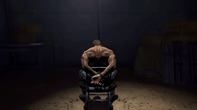 When you open door to the room where the tied man is, the episode ends - Into the Depths - part III - Episode 1 - Resident Evil: Revelations - Game Guide and Walkthrough