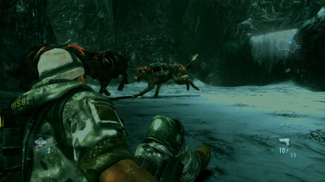 Try to fire at closest enemies and dont miss, because you dont have a lot of ammo - Double Mystery - part I - Episode 2 - Resident Evil: Revelations - Game Guide and Walkthrough