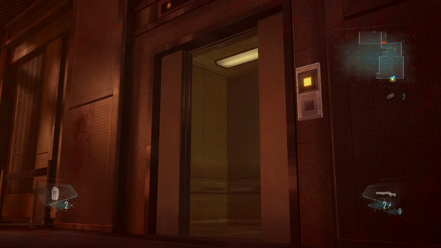 When the elevator opens, enter it, wait for Jessica and push a button on right to ride up - Ghosts of Veltro - part I - Episode 3 - Resident Evil: Revelations - Game Guide and Walkthrough