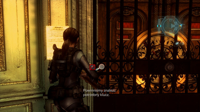 It tells you that the key youre looking for is probably in the part of the ship called a promenade - Ghosts of Veltro - part II - Episode 3 - Resident Evil: Revelations - Game Guide and Walkthrough