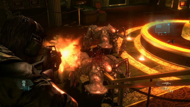 A moment later two strong mutants will emerge from there - youve already meet them during the third episode - Cat and Mouse - part I - Episode 6 - Resident Evil: Revelations - Game Guide and Walkthrough