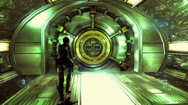 Moving forward, you get to the place where virus is held - All on the Line - part III - Episode 8 - Resident Evil: Revelations - Game Guide and Walkthrough